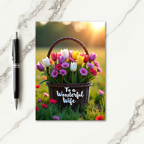 Twilight Spring Blooms Wife Card