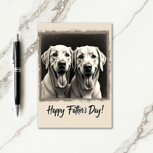 Twin Dogs Fathers Day Card