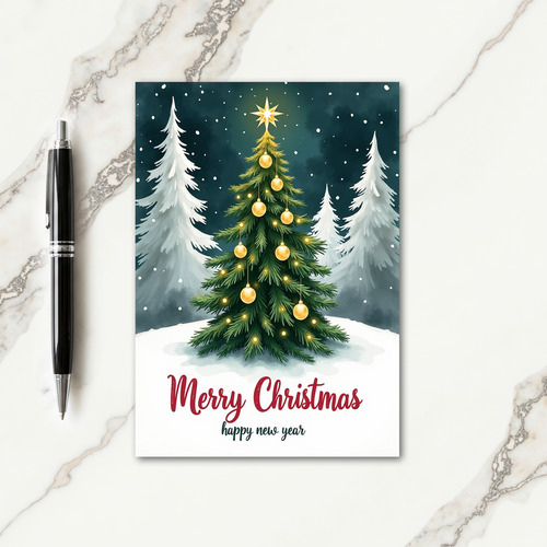 Twinkling Tree Christmas Card
