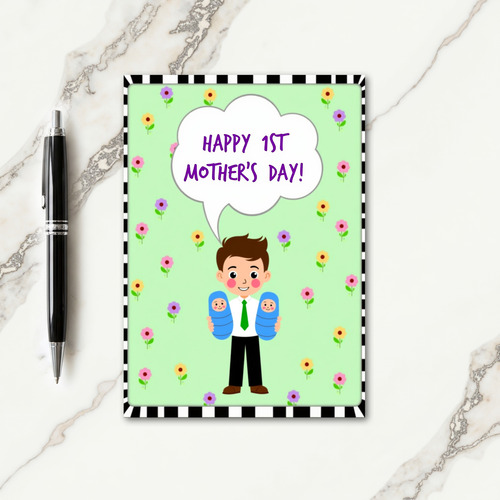 Two Babies First Mothers Day Card