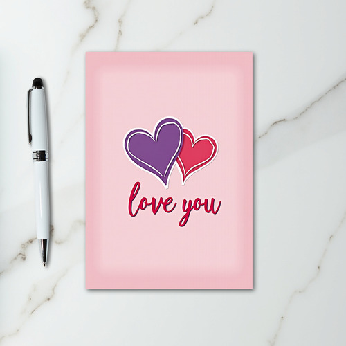 Two Hearts Love You Card