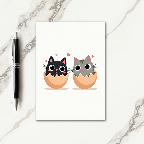 Two Kittens Happy New Beginnings Card