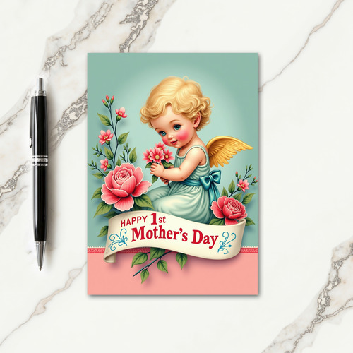 Two Tone Cherub Baby Card