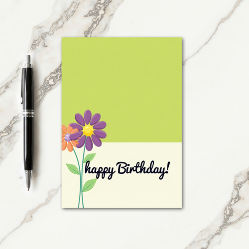 Two Tone Flower Birthday Card