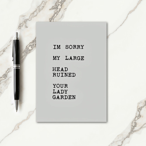 Typewriter Apology Card