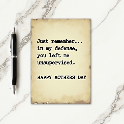 Typewriter Mothers Day Saying Card
