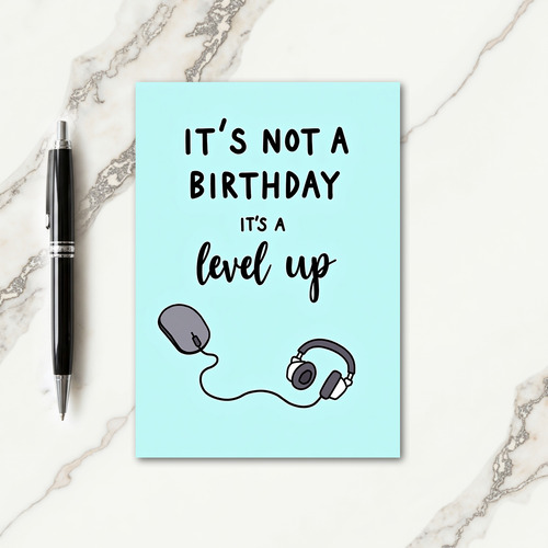 Typographic Level Up Card