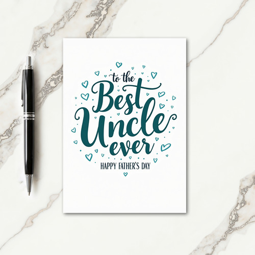 Uncles Teal Fathers Day Card