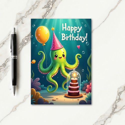 Underwater Party Birthday Card