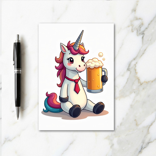 Unicorn Beer Cheers Funny Card
