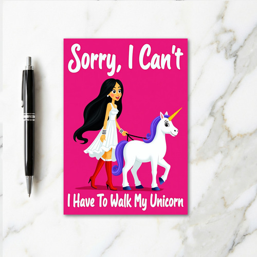 Unicorn Walk Funny Friend Card