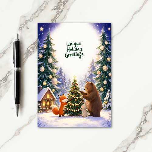 Unique Holiday Card Greetings Card