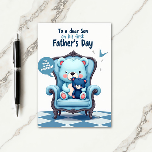 Ursine First Fathers Day Card