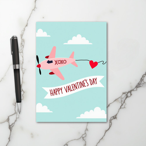 Valentine Airplane Xoxo Card