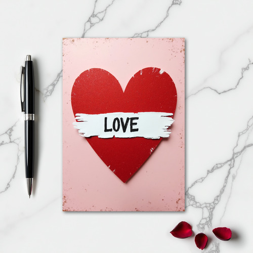 Valentine Brushstroke Love Card