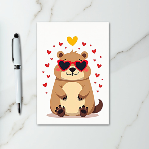 Valentine Groundhog Love Card