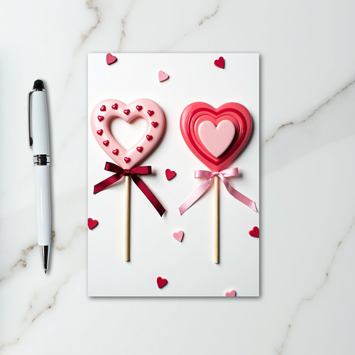 Valentine Heart Lollipop Card