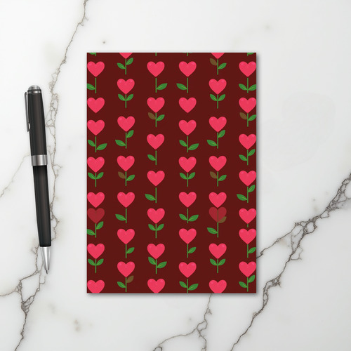 Valentine Pink Heart Flower Card