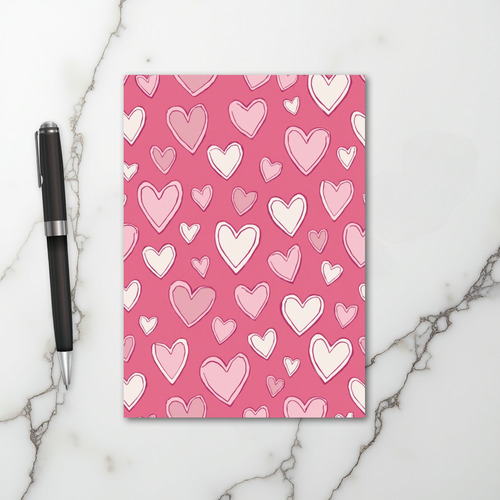 Valentine Pink Hearts Love Card
