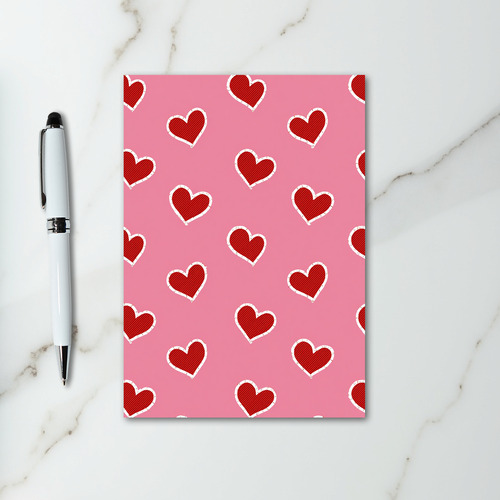 Valentine Red Heart Pattern Card