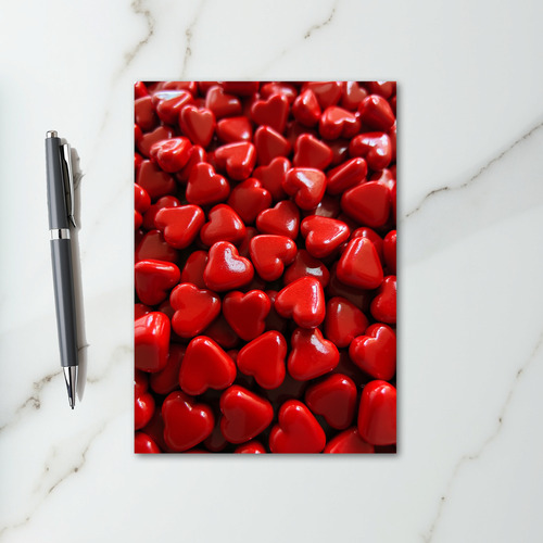 Valentine Red Hearts Card