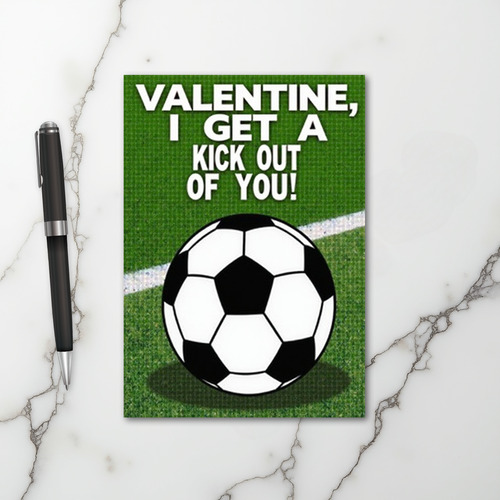 Valentine Soccer Kick Love Card