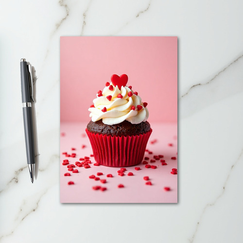 Valentine Sweet Hearts Cupcake Card