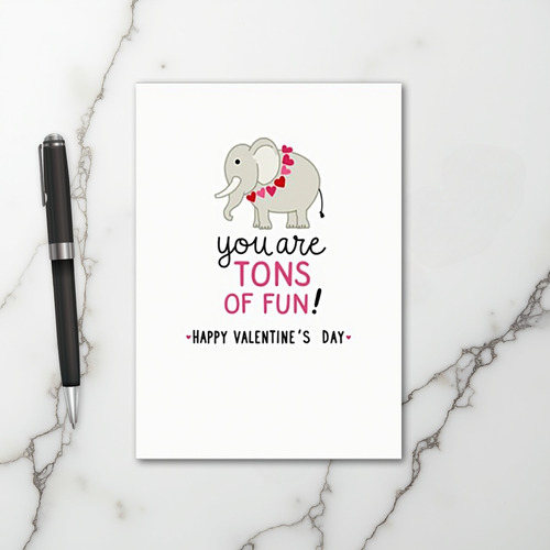 Valentine Tons Of Fun Elephant Card