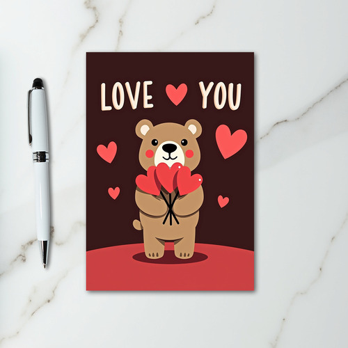 Valentines Bear Love You Card