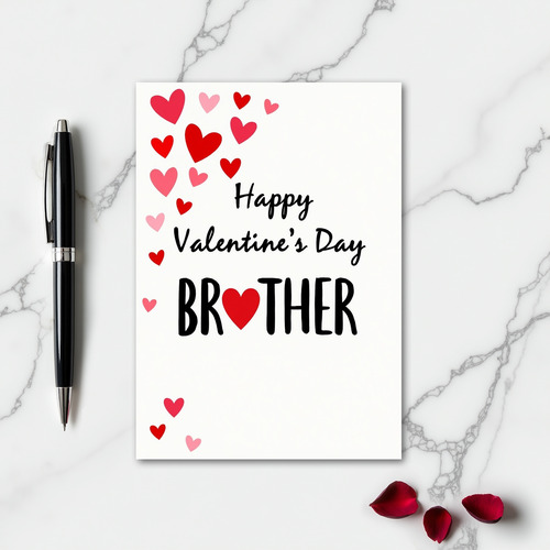 Valentines Brother Heart Pattern Card