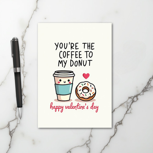 Valentines Coffee Donut Love Card