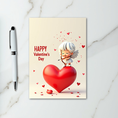 Valentines Cupid Heart Love Card