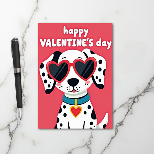 Valentines Dalmatian Dog Card