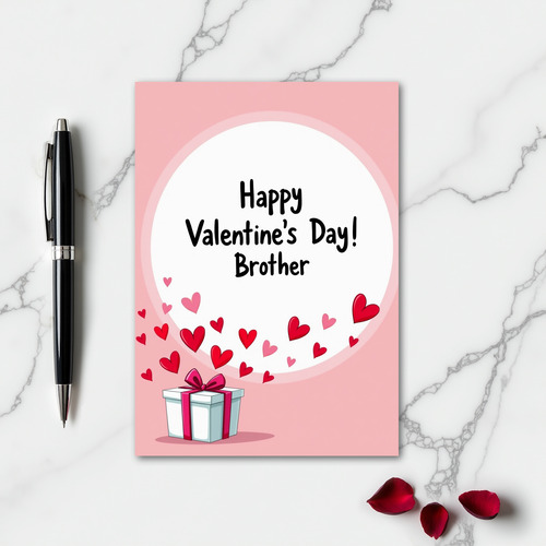 Valentines Day Brother Hearts Card