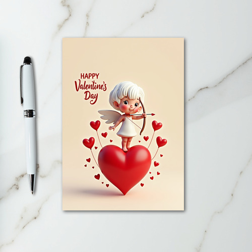 Valentines Day Cupid Heart Card