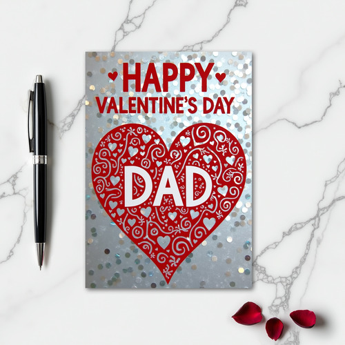 Valentines Day Dad Confetti Heart Card