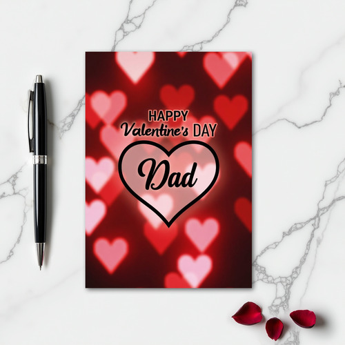 Valentines Day Dad Glowing Heart Card