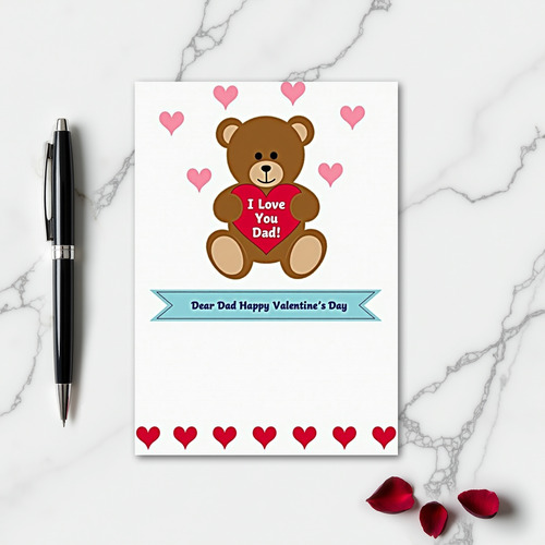 Valentines Day Dad Love Bear Card