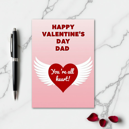 Valentines Day Dad Loving Heart Card