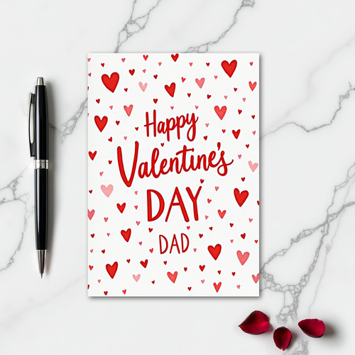 Valentines Day Dad Textured Heart Card