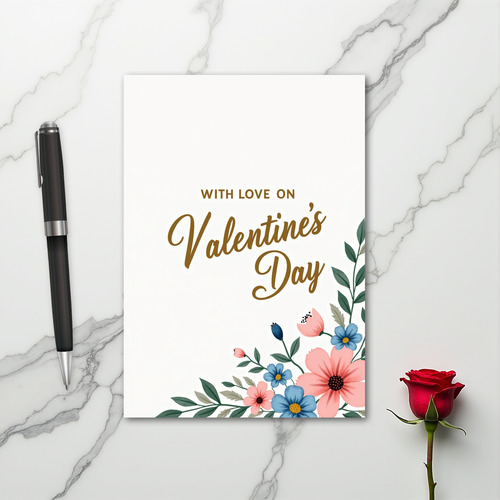 Valentines Day Floral Love Card