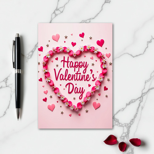 Valentines Day Flower Heart Card