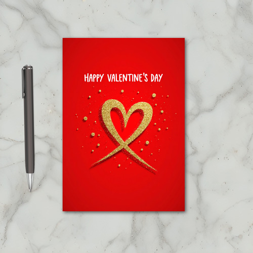 Valentines Day Glitter Heart Card