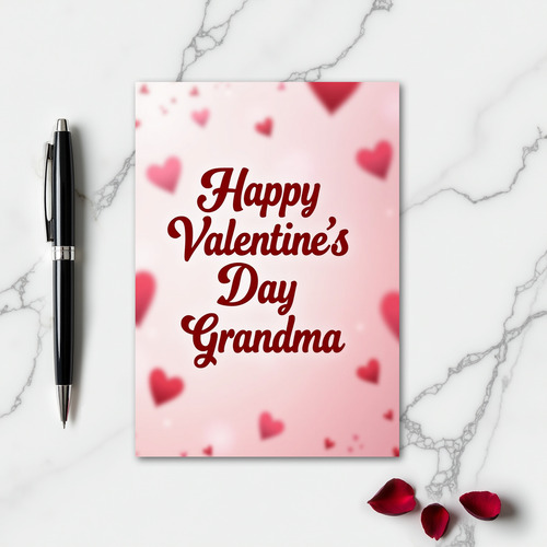 Valentines Day Grandma Hearts Gloss Card