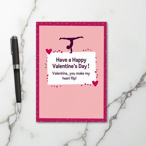 Valentines Day Gymnast Card