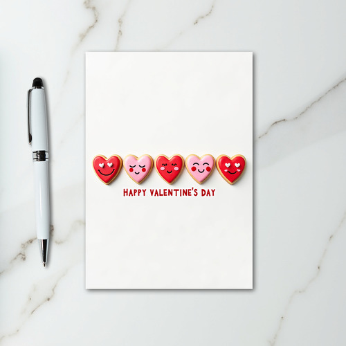Valentines Day Heart Cookies Card