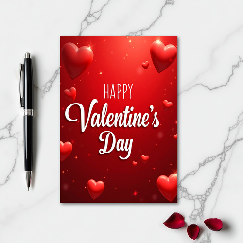 Valentines Day Heart Glow Card