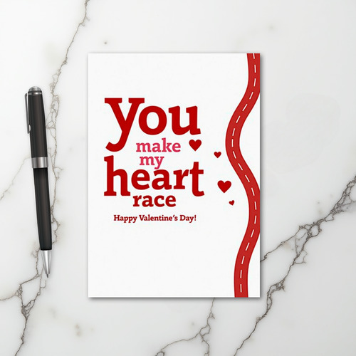Valentines Day Heart Race Card