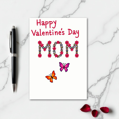 Valentines Day Mom Flower Card