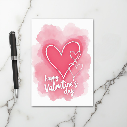 Valentines Day Pink Hearts Card